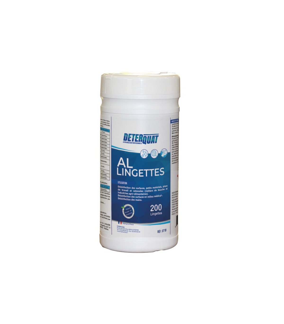 LINGETTE DESINFECTANTE 200 PIECES DETERQUAT dans DISTRIBUTEURS