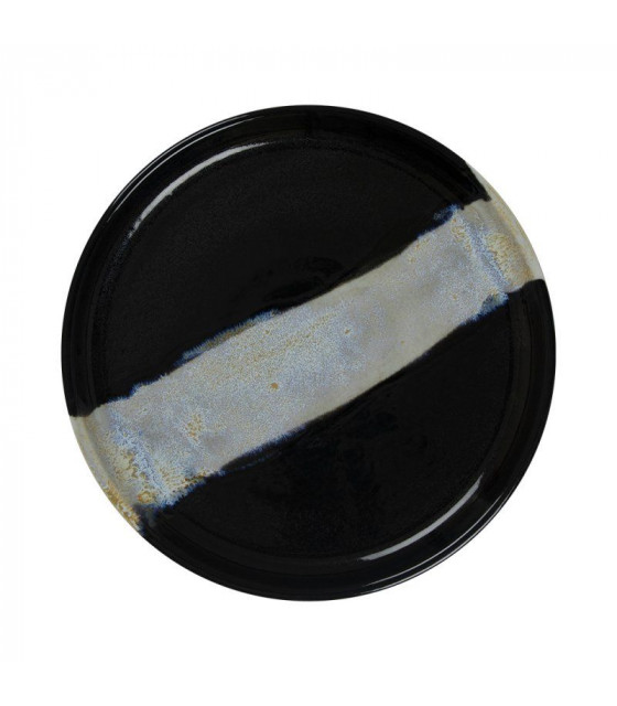 ASSIETTE PLATE BORD DROIT Ø21CM CIRCE NOIR & NACRE SARREGUEMINES dans SARREGUEMINES