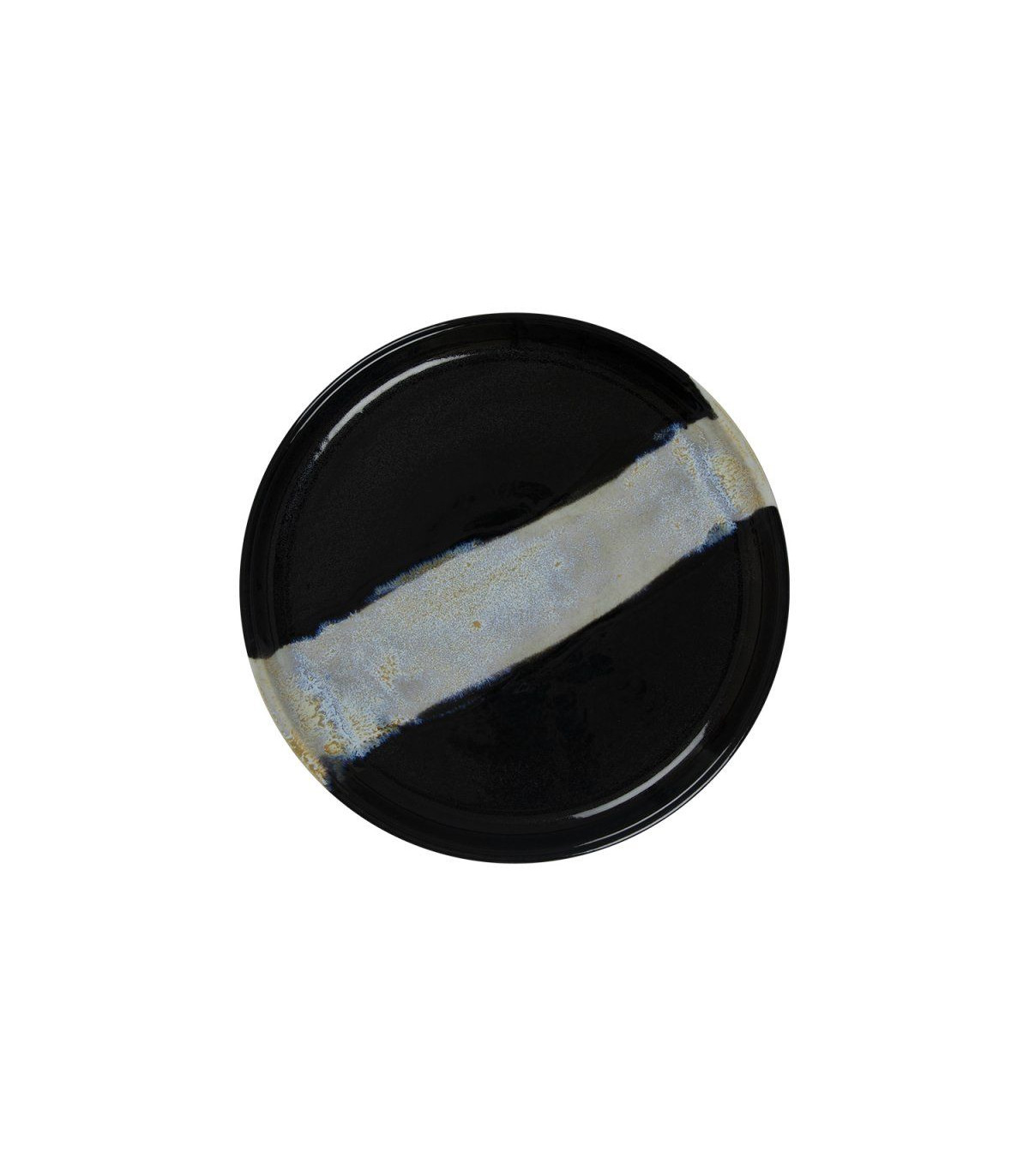 ASSIETTE PLATE BORD DROIT Ø21CM CIRCE NOIR & NACRE SARREGUEMINES dans SARREGUEMINES