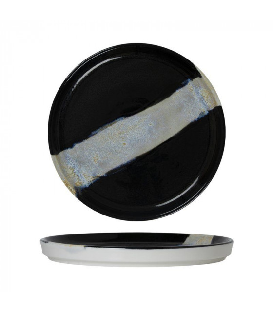 ASSIETTE PLATE BORD DROIT Ø21CM CIRCE NOIR & NACRE SARREGUEMINES dans SARREGUEMINES