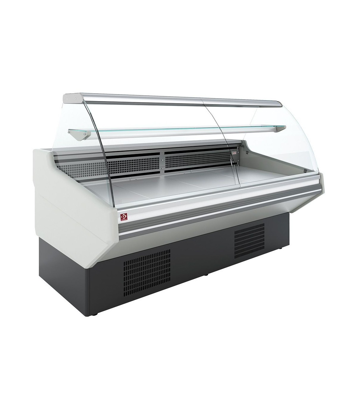 COMPTOIR STATIQUE AVEC RESERVE VITRE BOMBEE FRONTAL BLANC 105CM DIAMOND dans COMPTOIR