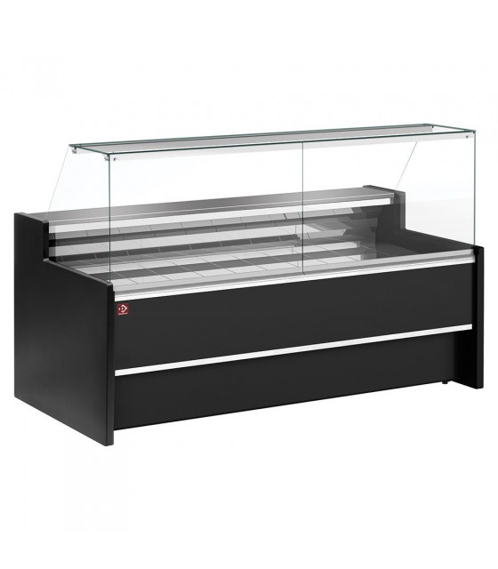 COMPTOIR VITRINE REFRIGERE VITRE DROITE 90° AVEC RESERVE NOIR 250CM DIAMOND dans COMPTOIR