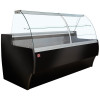 COMPTOIR VITRINE REFRIGERE A VITRE BOMBEE VENTILE AVEC RESERVE NOIR 250CM DIAMOND dans COMPTOIR