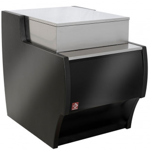 COMPTOIR VITRINE REFRIGERE A VITRE BOMBEE VENTILE AVEC RESERVE NOIR 200CM DIAMOND dans COMPTOIR