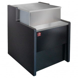 COMPTOIR VITRINE REFRIGERE VITRE DROITE 90° AVEC RESERVE - NOIR 250CM DIAMOND dans COMPTOIR