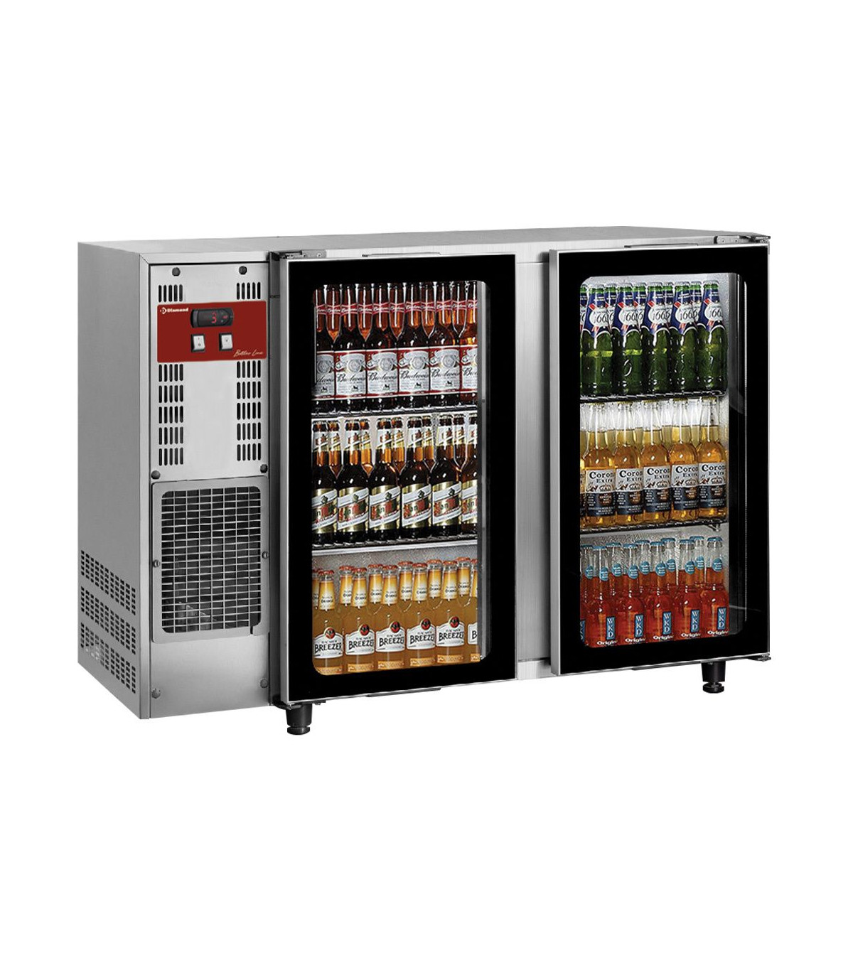 REFROIDISSEUR DE BOUTEILLES INOX 2 PORTES VITREES 375LT DIAMOND dans FRIGOS BAR