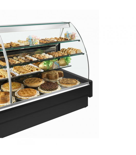 COMPTOIR VITRINE REFRIGERE STATIQUE CHARGEMENT A TIROIRS VITRE COURBE SANS RESERVE 290CM DIAMOND dans COMPTOIR