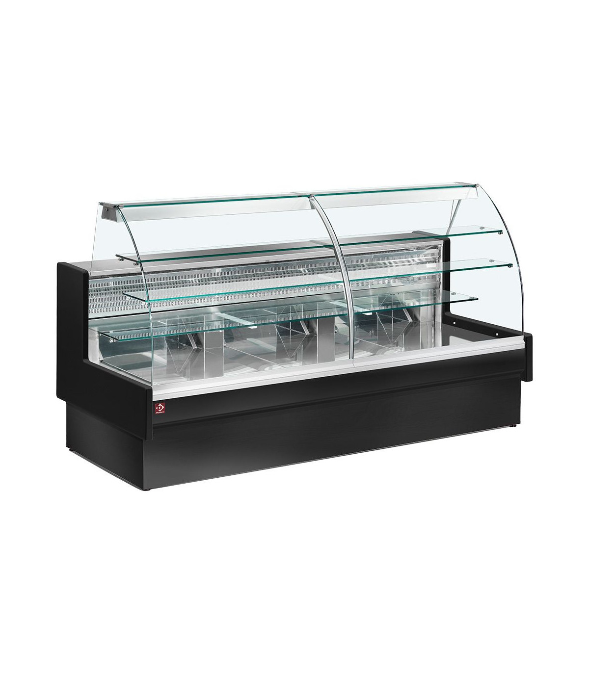 COMPTOIR VITRINE REFRIGERE STATIQUE CHARGEMENT A TIROIRS VITRE COURBE SANS RESERVE 140CM DIAMOND dans COMPTOIR