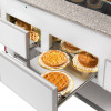 COMPTOIR VITRINE REFRIGERE STATIQUE CHARGEMENT A TIROIRS VITRE COURBE SANS RESERVE 140CM DIAMOND dans COMPTOIR