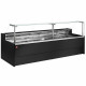 COMPTOIR VITRINE REFRIGERE VITRE DROITE 90° SUR PISTONS VENTILE AVEC RESERVE NOIR 150CM DIAMOND
