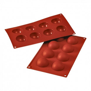 MOULE EN SILICONE DEMI-SPHERE 8 EMPREINTES SILICON FLEX dans MOULES PATISSERIES