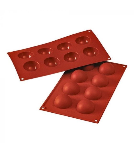 MOULE EN SILICONE DEMI-SPHERE 8 EMPREINTES SILICON FLEX dans MOULES PATISSERIES