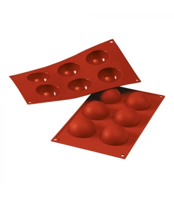 MOULE EN SILICONE DEMI-SPHERE 6 EMPREINTES SILICON FLEX dans MOULES PATISSERIES