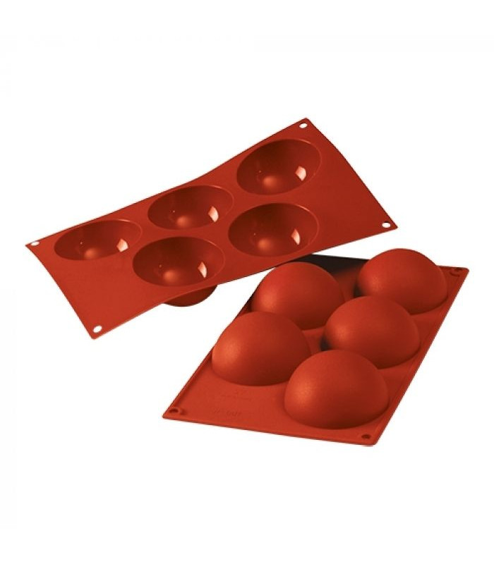 MOULE EN SILICONE DEMI-SPHERE 5 EMPREINTES SILICON FLEX dans MOULES PATISSERIES