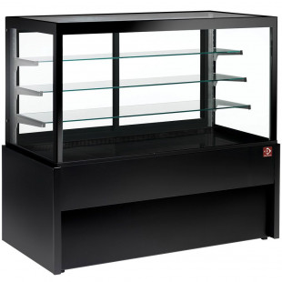COMPTOIR VITRINE PANORAMIQUE NEUTRE 4 NIVEAUX SANS RESERVE NOIR 150CM DIAMOND dans VITRINE CHAUFFANTE
