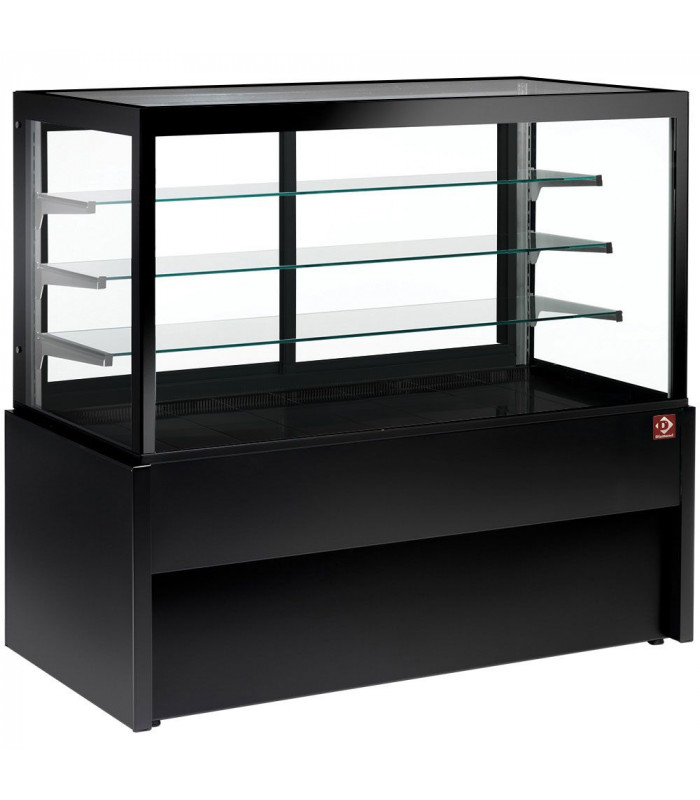 COMPTOIR VITRINE PANORAMIQUE NEUTRE 4 NIVEAUX SANS RESERVE NOIR 150CM DIAMOND dans VITRINE CHAUFFANTE