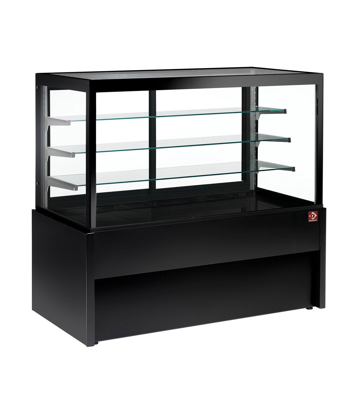 COMPTOIR VITRINE PANORAMIQUE NEUTRE 4 NIVEAUX SANS RESERVE NOIR 150CM DIAMOND dans VITRINE CHAUFFANTE