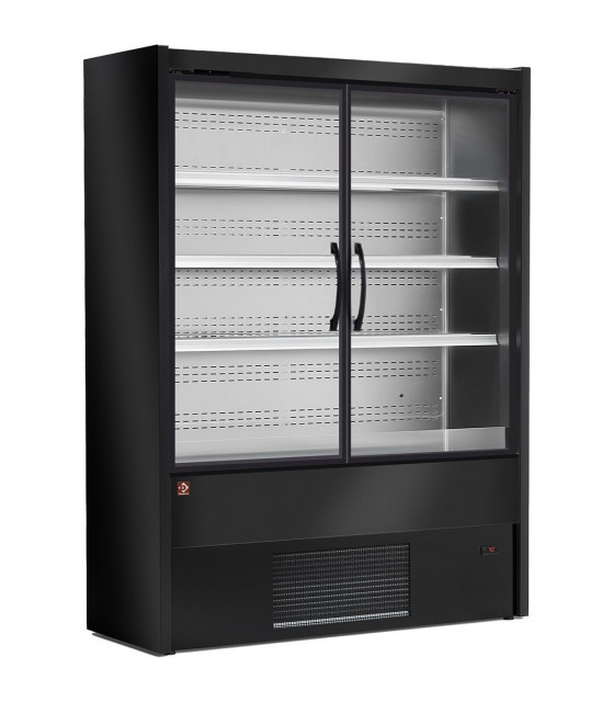 MEUBLE MURAL REFRIGERE PORTES BATTANTES NOIR 150CM DIAMOND dans VITRINES MURALE