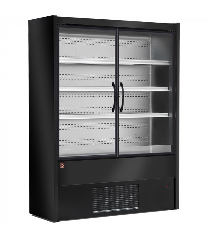 MEUBLE MURAL REFRIGERE PORTES BATTANTES NOIR 150CM DIAMOND dans VITRINES MURALE