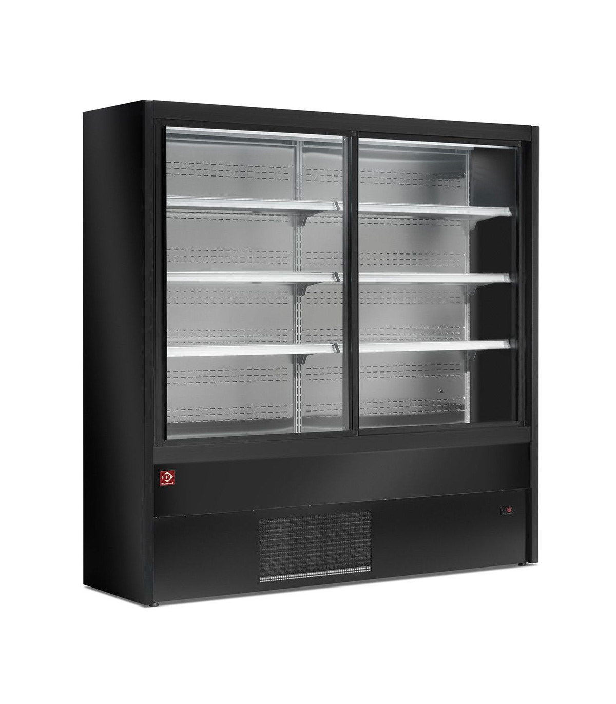 MEUBLE MURAL REFRIGERE VENTILE AVEC PORTES COULISSANTES EN VERRES NOIR 180CM DIAMOND dans VITRINES MURALE