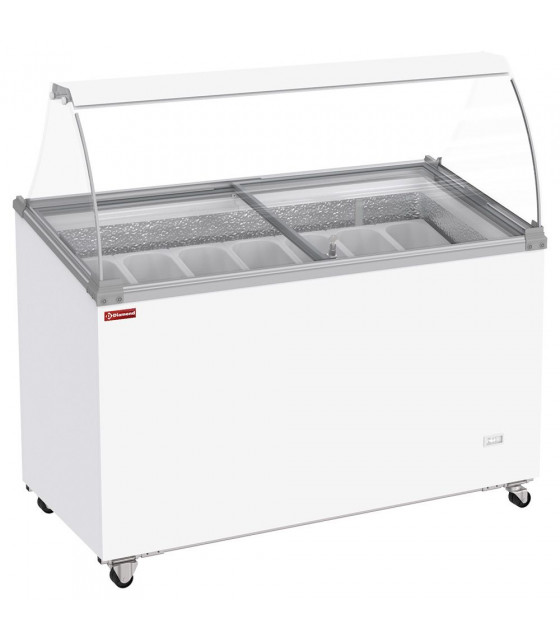 CONSERVATEUR COMPTOIR A GLACES 381LT COUVERCLES COULISSANTS SUR ROULETTES 1305MM DIAMOND dans COMPTOIR A GLACES