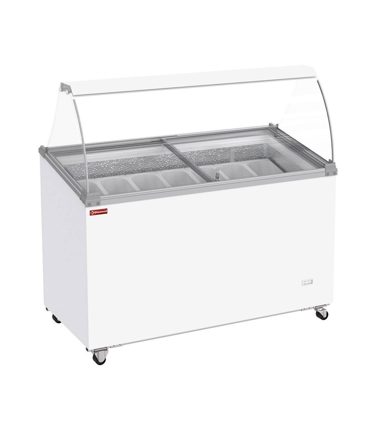 CONSERVATEUR COMPTOIR A GLACES 381LT COUVERCLES COULISSANTS SUR ROULETTES 1305MM DIAMOND dans COMPTOIR A GLACES