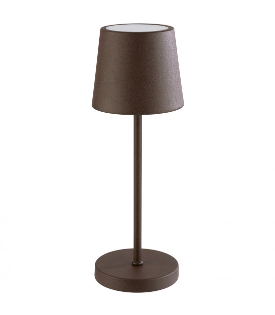 LAMPE DE TABLE LED MERLE MINI ACIER CORTON dans ECLAIRAGE