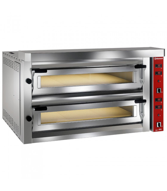 FOUR ELECTRIQUE A PIZZAS 2X6 PIZZAS Ø350MM - FULL PIERRE REFRACTAIRE DIAMOND dans FOUR PIZZA