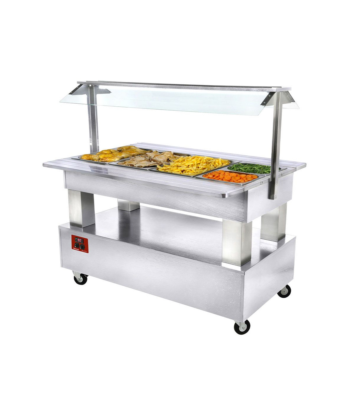 BUFFET CHAUFFANT BAIN- MARIE 4XGN1/1H150 BOIS BLANC DIAMOND dans BUFFET BAIN MARIE