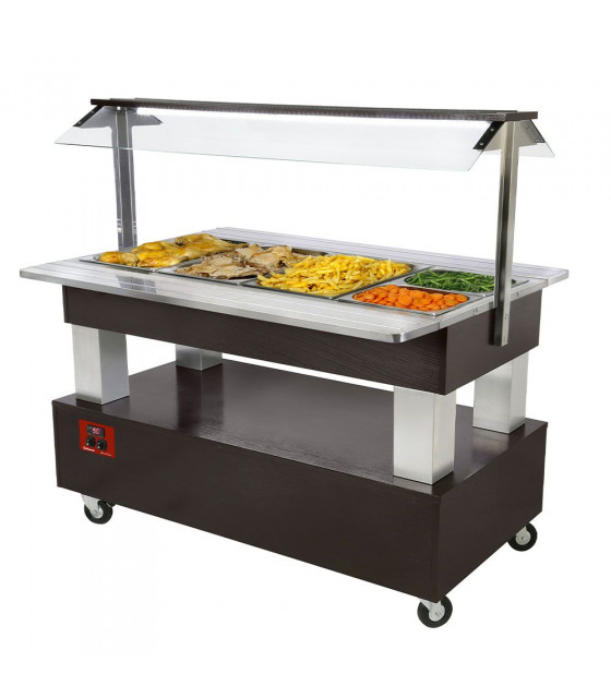 BUFFET CHAUFFANT BAIN- MARIE 4XGN1/1H150 BOIS WENGE DIAMOND dans BUFFET BAIN MARIE