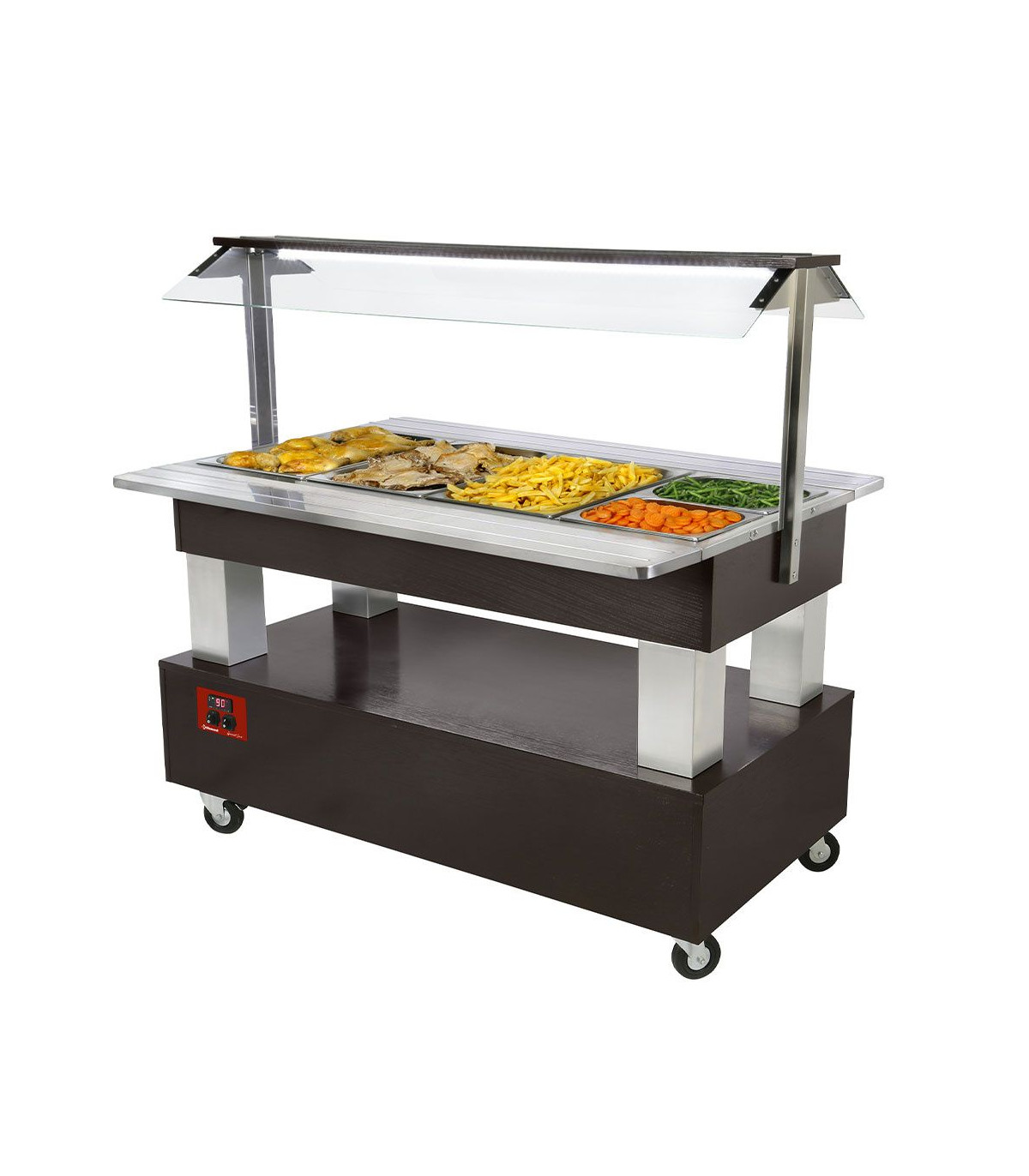 BUFFET CHAUFFANT BAIN- MARIE 4XGN1/1H150 BOIS WENGE DIAMOND dans BUFFET BAIN MARIE