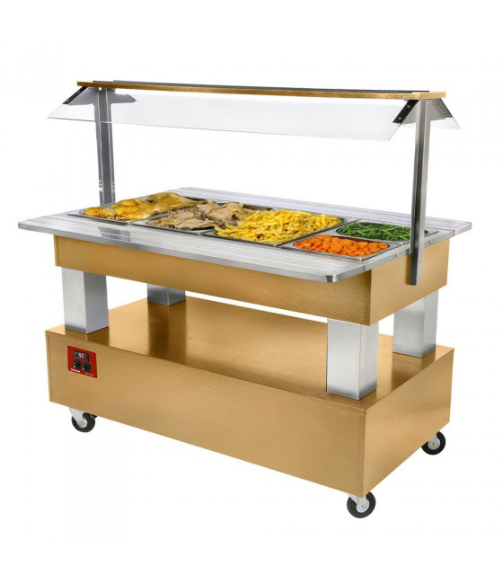 BUFFET CHAUFFANT BAIN-MARIE 4XGN1/1-150 BOIS CHENE CLAIR DIAMOND dans BUFFET BAIN MARIE