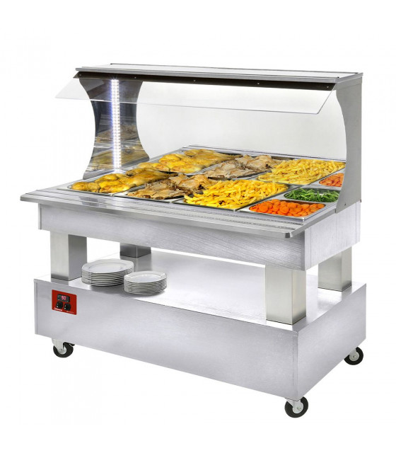 BUFFET CHAUFFANT MURAL BAIN-MARIE 4X1/1H150 BOIS BLANC DIAMOND dans BUFFET BAIN MARIE