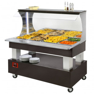 BUFFET CHAUFFANT MURAL BAIN-MARIE  4X1/1H150 BOIS WENGE DIAMOND dans BUFFET BAIN MARIE