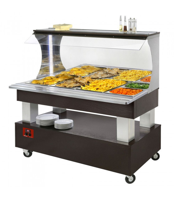BUFFET CHAUFFANT MURAL BAIN-MARIE  4X1/1H150 BOIS WENGE DIAMOND dans BUFFET BAIN MARIE