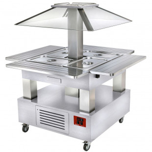 ILOT BUFFET CHAUFFANT BAIN-MARIE 4X1/1H150 BOIS WENGE DIAMOND dans BUFFET BAIN MARIE
