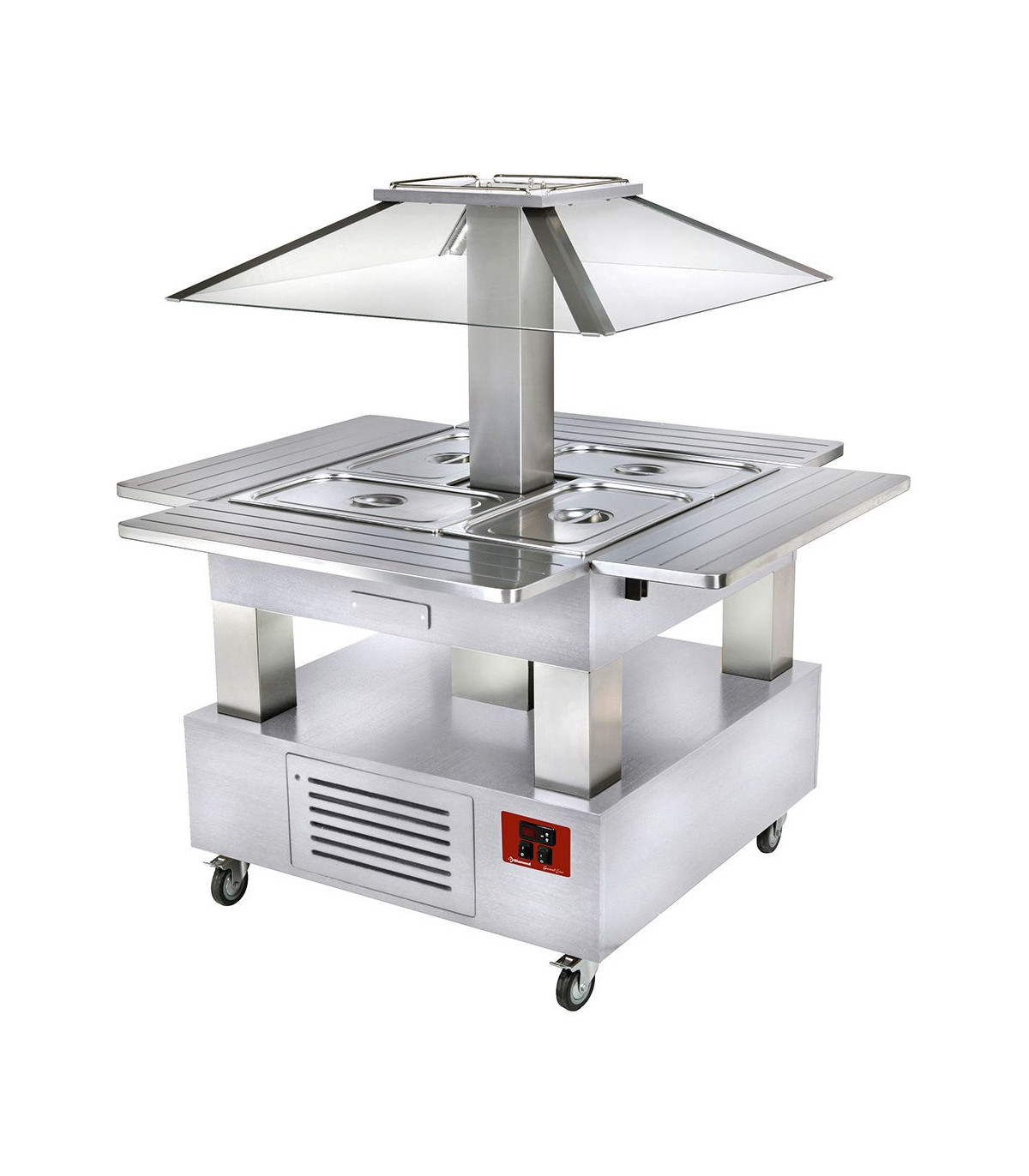 ILOT BUFFET CHAUFFANT BAIN-MARIE 4X1/1H150 BOIS BLANC DIAMOND dans BUFFET BAIN MARIE