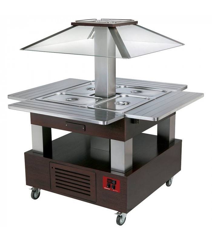 ILOT BUFFET CHAUFFANT BAIN-MARIE 4X1/1H150 BOIS WENGE DIAMOND dans BUFFET BAIN MARIE
