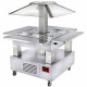 ILOT BUFFET CHAUFFANT BAIN-MARIE 4X1/1H150 COUPOLE MOTORISEE BOIS BLANC DIAMOND
