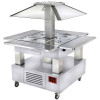 ILOT BUFFET CHAUFFANT BAIN-MARIE 4X1/1H150 COUPOLE MOTORISEE BOIS BLANC DIAMOND dans BUFFET BAIN MARIE