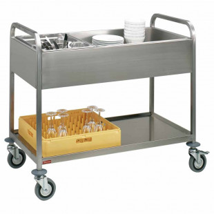 CHARIOT DRESSAGE INOX 3XGN1/1 2ROUES FREINS DIAMOND dans CHARIOT DE DEBARRASSAGE