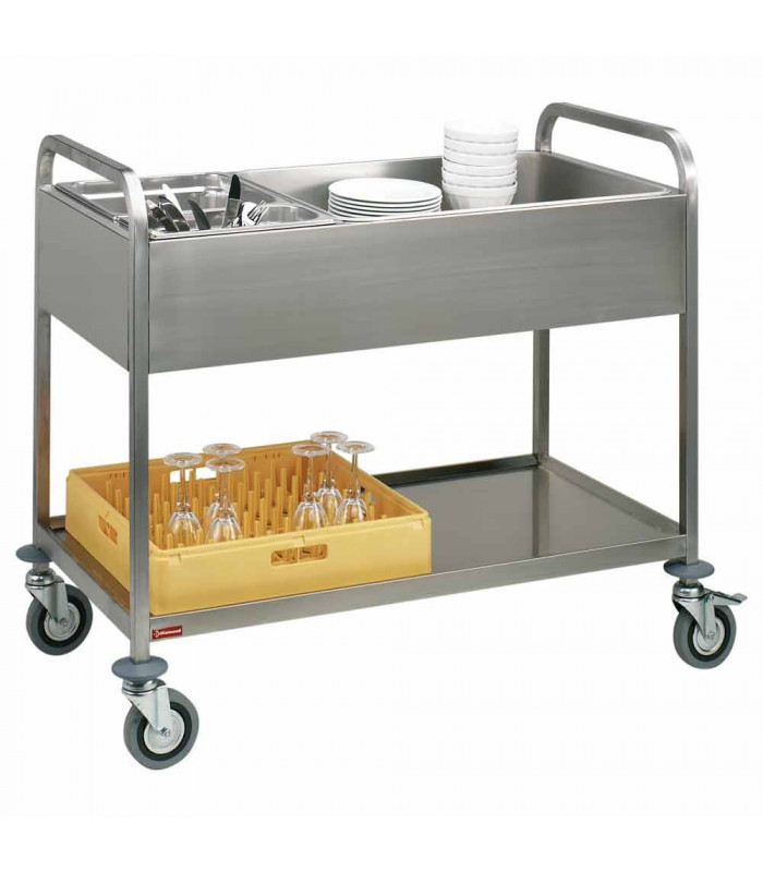CHARIOT DRESSAGE INOX 3XGN1/1 2ROUES FREINS DIAMOND dans CHARIOT DE DEBARRASSAGE