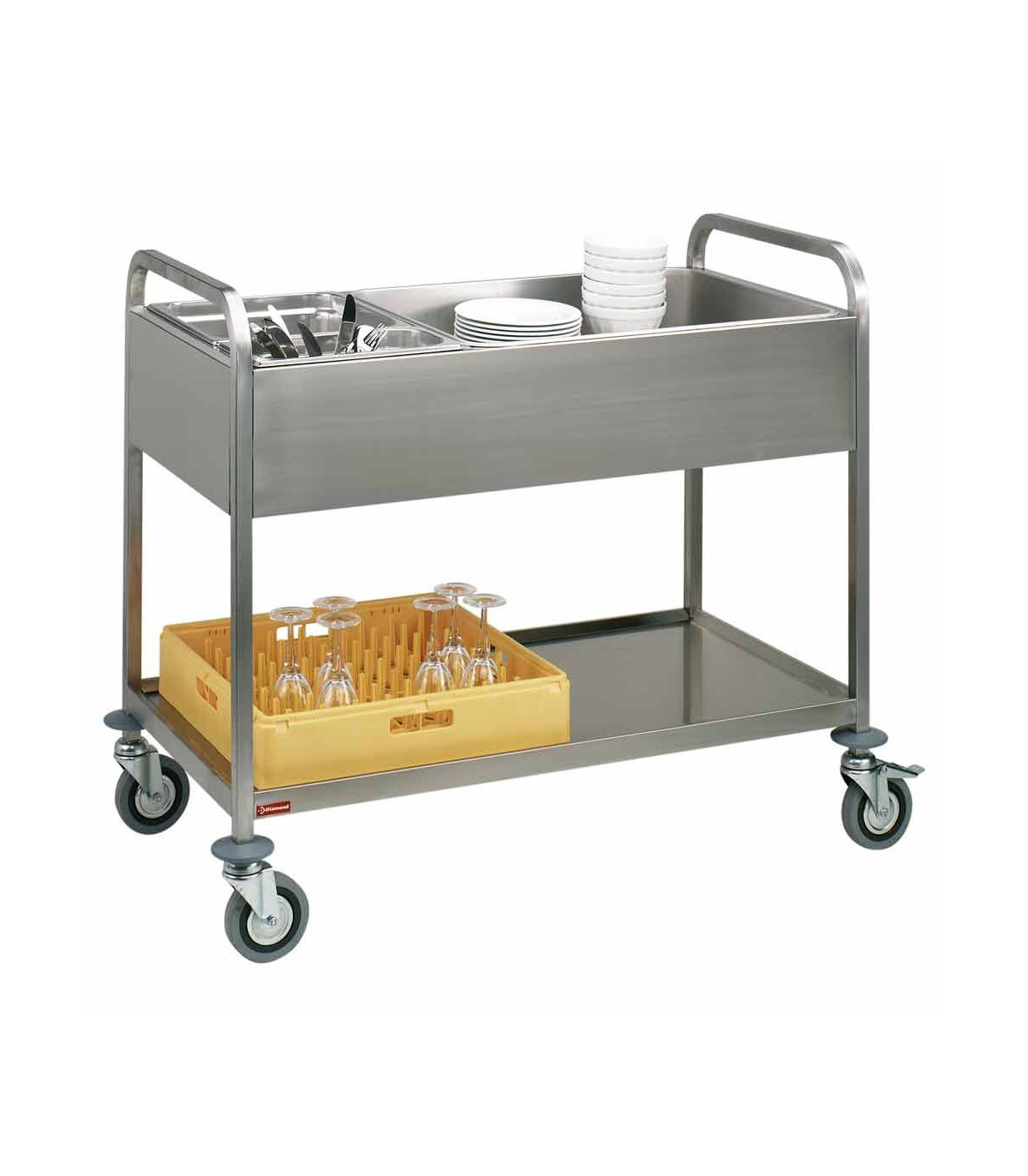 CHARIOT DRESSAGE INOX 3XGN1/1 2ROUES FREINS DIAMOND dans CHARIOT DE DEBARRASSAGE