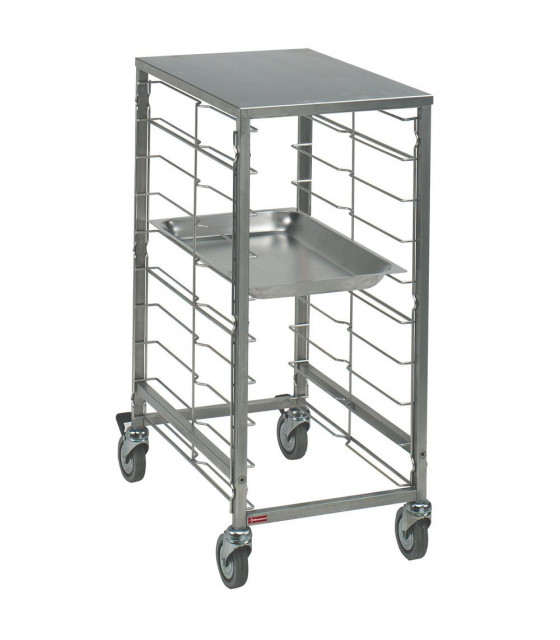 ECHELLE A PLATINES 7XGN1/1- ESP.75MM+TOP INOX DIAMOND dans CHARIOT ECHELLE