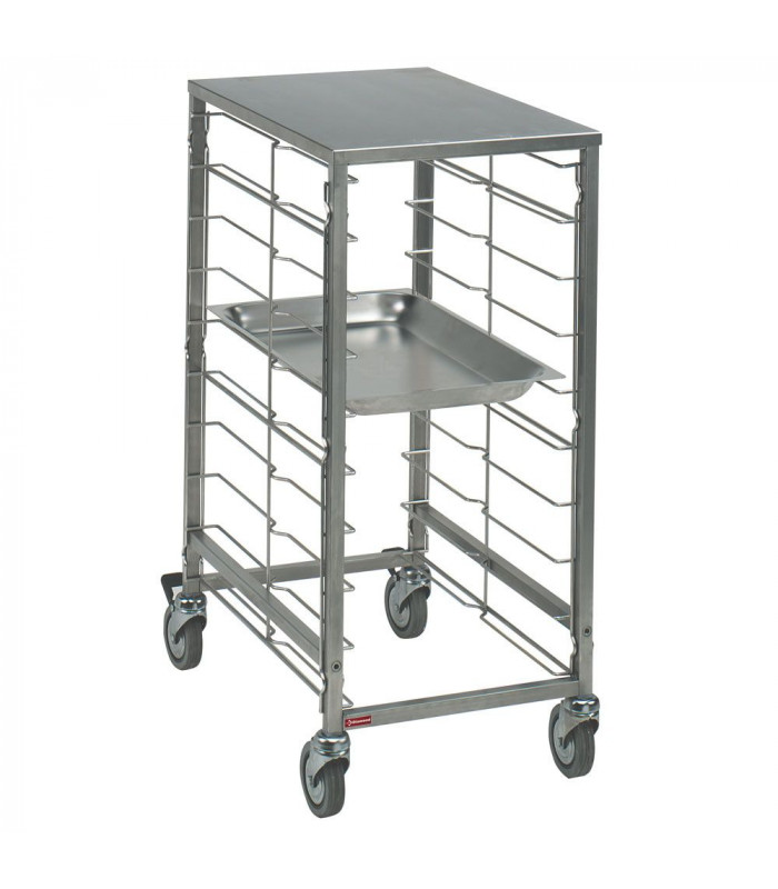ECHELLE A PLATINES 7XGN1/1- ESP.75MM+TOP INOX DIAMOND dans CHARIOT ECHELLE