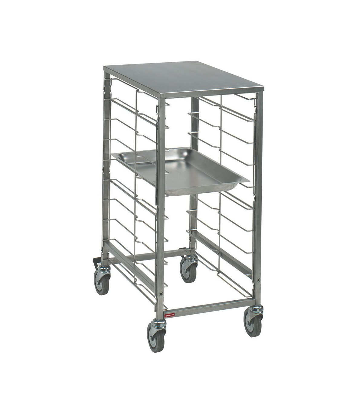 ECHELLE A PLATINES 7XGN1/1- ESP.75MM+TOP INOX DIAMOND dans CHARIOT ECHELLE