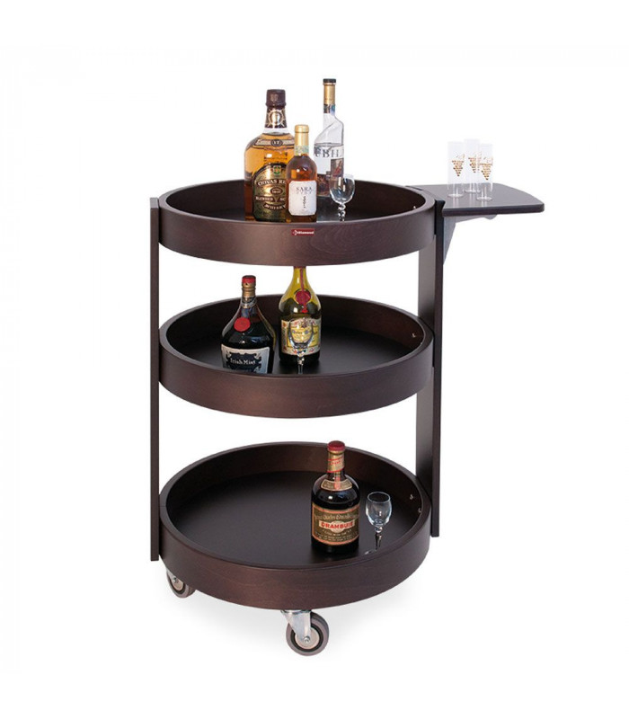 CHARIOT ROND POUR BOUTEILLES 3 NIVEAUX BOIS WENGE DIAMOND dans MOBILIER SALLE