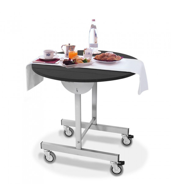 TABLE DE SERVICE Ø800MM SUR ROULETTES SERVICE CHAMBRE dans MOBILIER SALLE