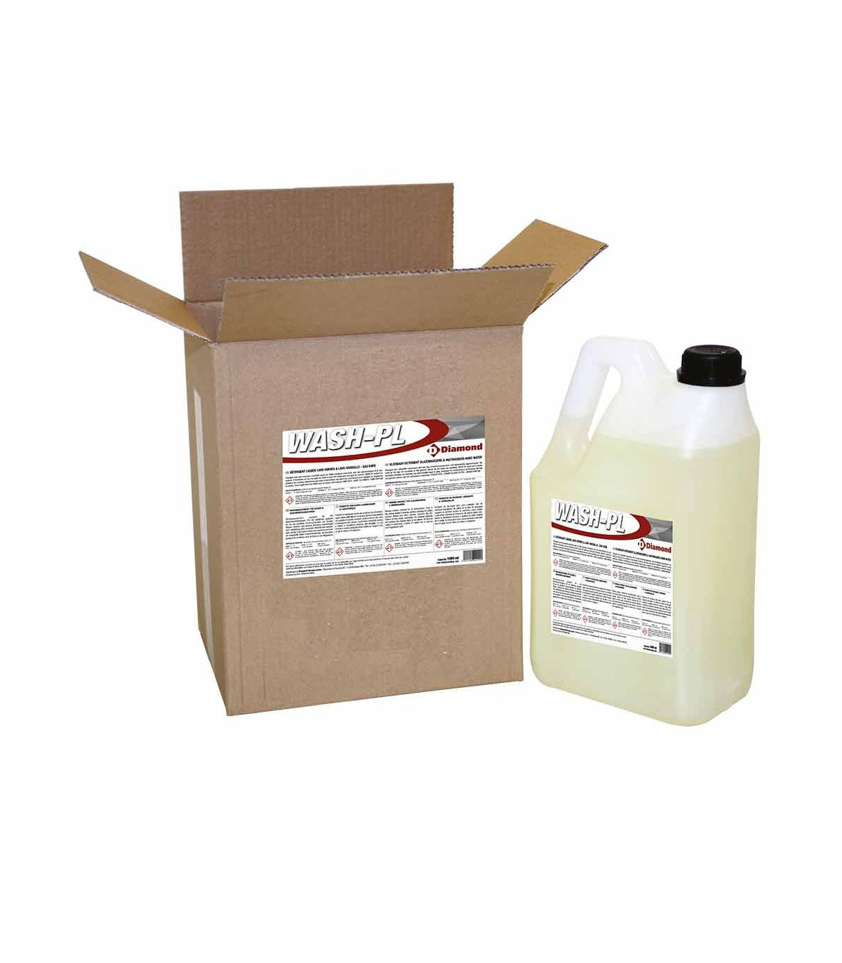 DETERGENT LIQUIDE LAVE-VERRES ET VAISSELLE EAU DURE 2 BIDONS X5LT-6KG DIAMOND dans DEGRAISSANT