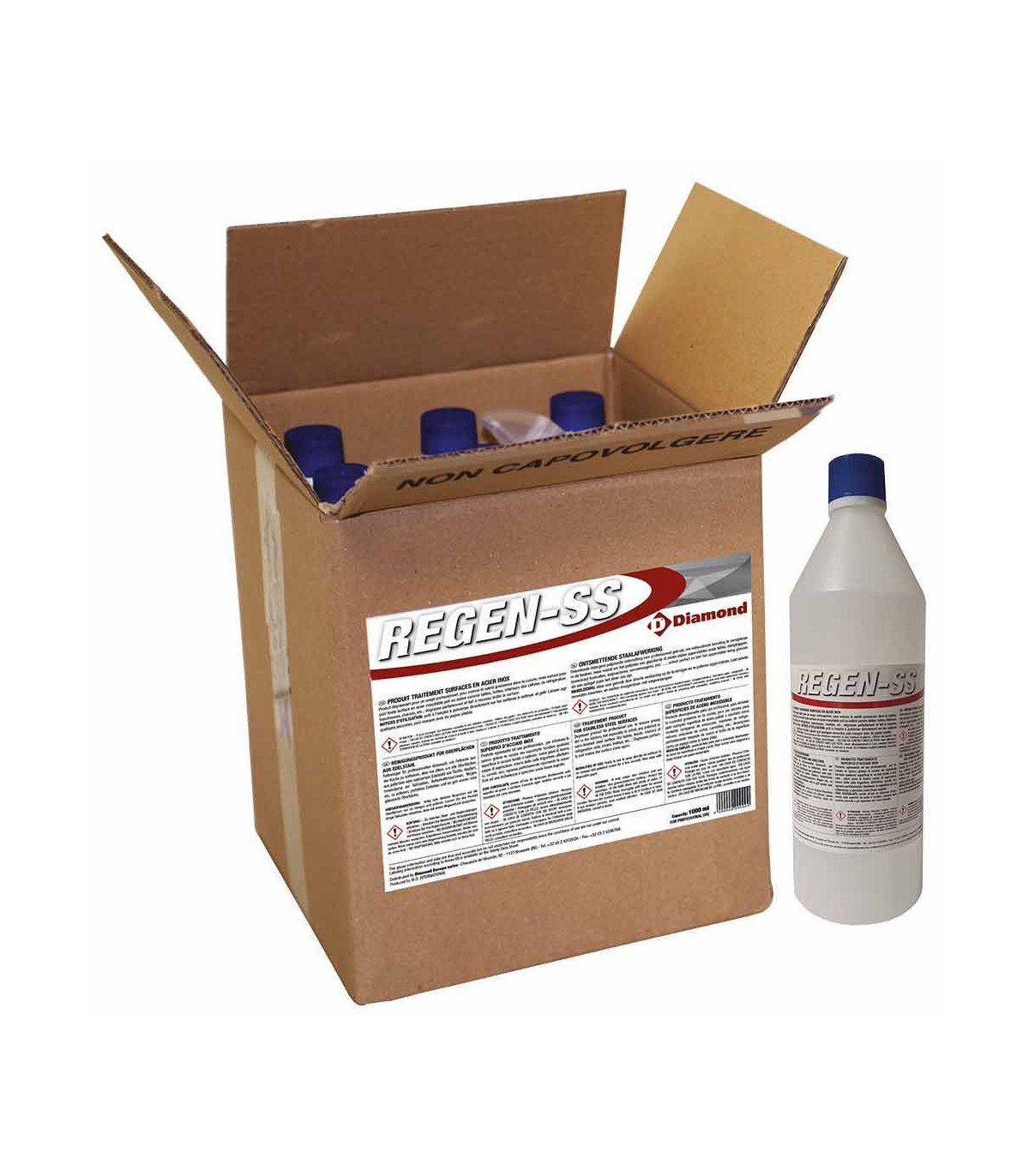 TRAITEMENT ACIER INOX 9 FLACONS X 1 KG DIAMOND dans DEGRAISSANT